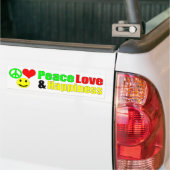 vredesliefde en geluk bumpersticker (Op Truck)