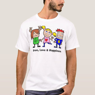 Vredesliefde en geluk t-shirt