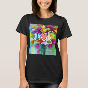 Vredesliefde en handklokken, bloemen design t-shirt