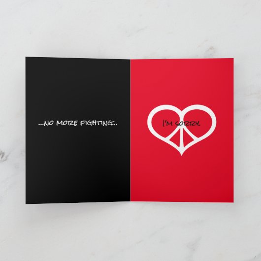 Vredesliefde en het spijt me kaart (Binnen)