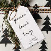 Vredesliefde en -kruipen Minimale Eenvoudige Kerst Cadeaulabel