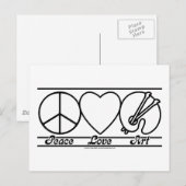 Vredesliefde en kunst briefkaart (Voorkant / Achterkant)