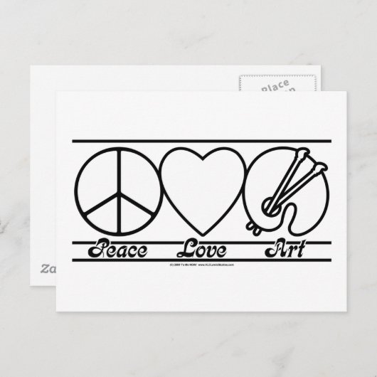 Vredesliefde en kunst briefkaart (Voorkant / Achterkant)