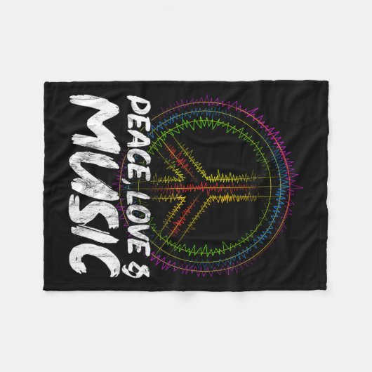 Vredesliefde en muziekvrede fleece deken (Voorkant (Horizontaal))