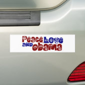 Vredesliefde en Obama Bumpersticker (Op auto)