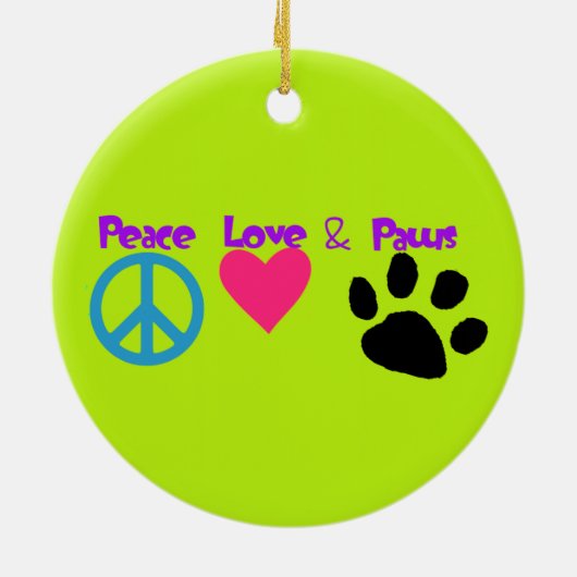 Vredesliefde en poten keramisch ornament (Achterkant)