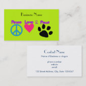 Vredesliefde en poten visitekaartje (Voorkant / Achterkant)