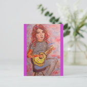 vredesliefde en ukulele briefkaart (Staand voorkant)