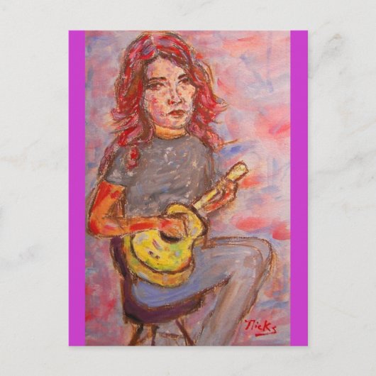 vredesliefde en ukulele briefkaart (Voorkant)