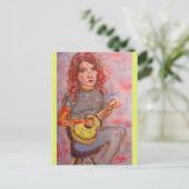 vredesliefde en ukulele briefkaart (Staand voorkant)