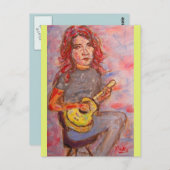 vredesliefde en ukulele briefkaart (Voorkant / Achterkant)