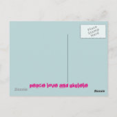 vredesliefde en ukulele briefkaart (Achterkant)