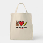 Vredesliefde en vaccinatie tote bag (Achterkant)
