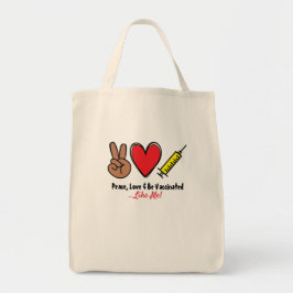 Vredesliefde en vaccinatie tote bag
