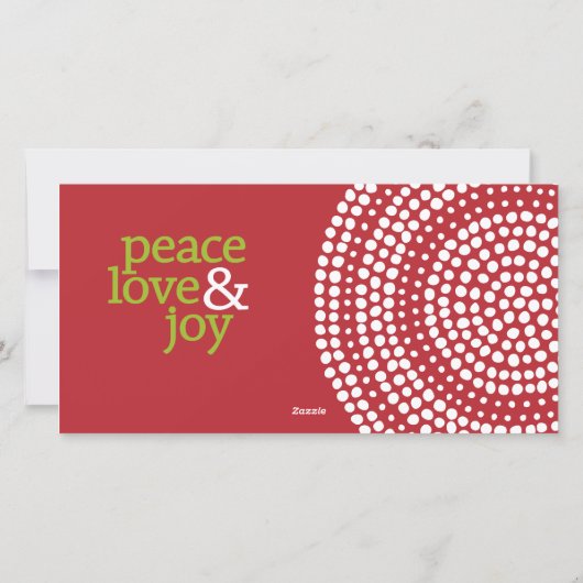 Vredesliefde en vreugde - 2 foto's rood en groen feestdagenkaart (Achterkant)