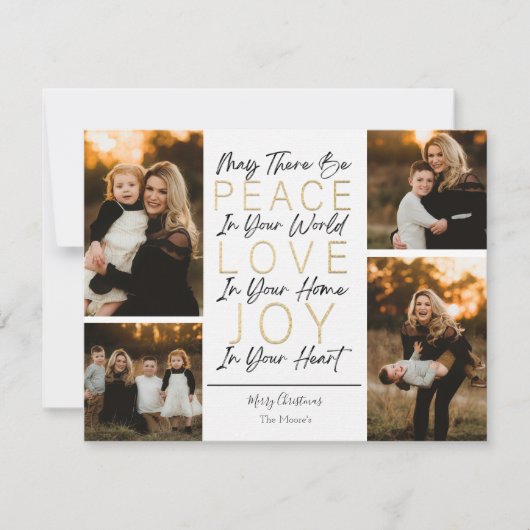 Vredesliefde en vreugde in je hart feestdagenkaart (Voorkant)