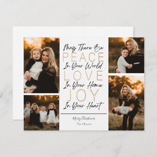 Vredesliefde en vreugde in je hart feestdagenkaart (Voorkant / Achterkant)