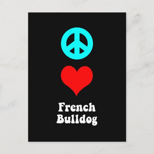 Vredesliefde Franse Bulldog Briefkaart (Voorkant)