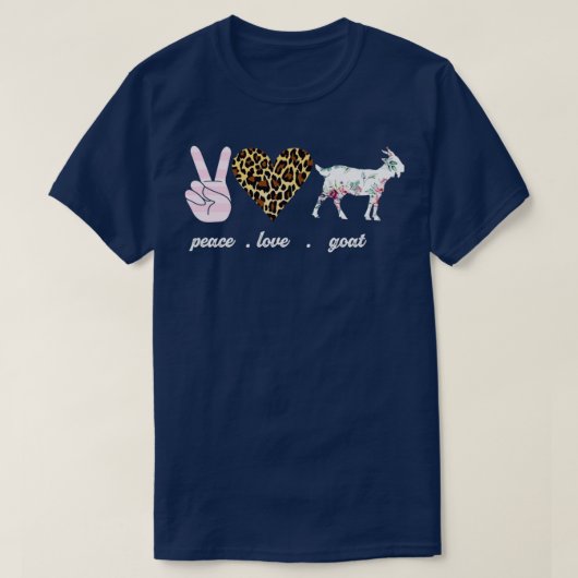 Vredesliefde Goat Mama en haar geit leven in vrede T-shirt (Design voorkant)