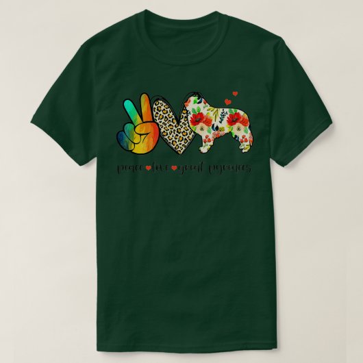 Vredesliefde Grote Pyreneeën Vrees geld voor Honde T-shirt (Design voorkant)
