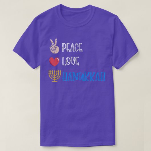 vredesliefde Hanukkah Jewish Menorah Candle T-shirt (Design voorkant)