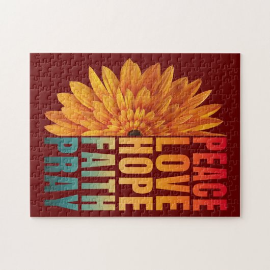 vredesliefde hoop vertrouwen bidden legpuzzel (Horizontaal)