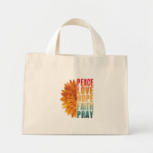 vredesliefde hoop vertrouwen bidden mini tote bag (Voorkant)