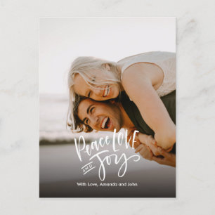Vredesliefde Joy Volledige foto Modern Hand Lett Feestdagenkaart