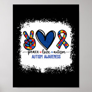 Vredesliefde lint Autisme bewustzijn Accepteer Lie Poster
