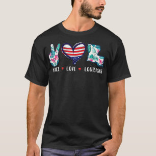 Vredesliefde Louisiana groeide Souvenirs voor mann T-shirt
