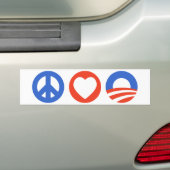 Vredesliefde Obama bumpersticker (Op auto)