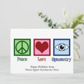 Vredesliefde Optometrie Aangepaste Optometrist Feestdagenkaart (Staand voorkant)