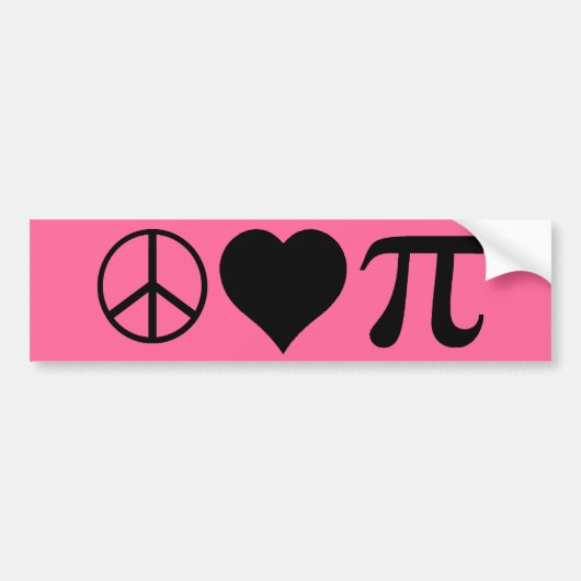 vredesliefde pi bumpersticker (Voorkant)