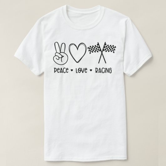 Vredesliefde Racing T-shirt (Design voorkant)