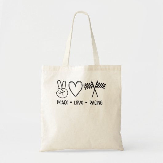 Vredesliefde Racing Tote Bag (Voorkant)