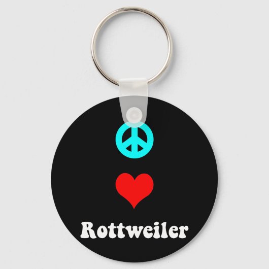 Vredesliefde Rottweiler Sleutelhanger (Voorkant)