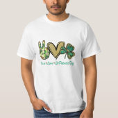 Vredesliefde Sint Patricks Dag Glitter Shamrock Wo T-shirt (Voorkant)