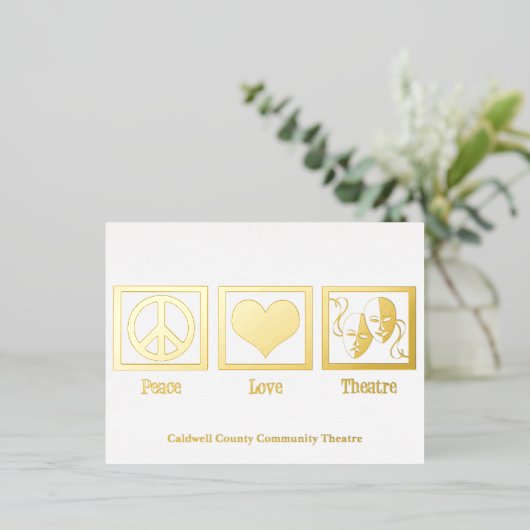 Vredesliefde theatergezelschap op maat gemaakte Ke Folie Feestdagen Briefkaart (Staand Voorkant)