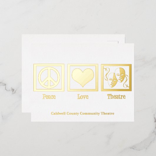 Vredesliefde theatergezelschap op maat gemaakte Ke Folie Feestdagen Briefkaart (Voorkant / Achterkant)