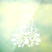 Vredesliefde voor kerstmis zegen wit raamsticker (Vel 3)