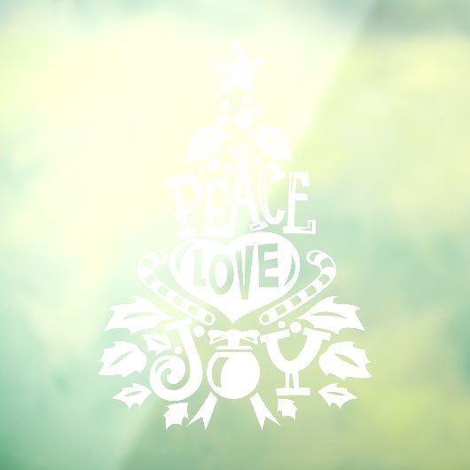 Vredesliefde voor kerstmis zegen wit raamsticker (Vel 3)