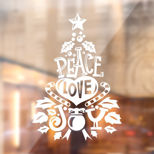 Vredesliefde voor kerstmis zegen wit raamsticker (Vel 2)