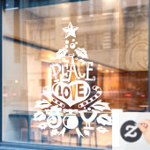 Vredesliefde voor kerstmis zegen wit raamsticker (Cafe Raam)