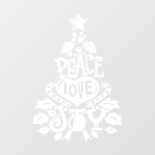 Vredesliefde voor kerstmis zegen wit raamsticker (Vel)