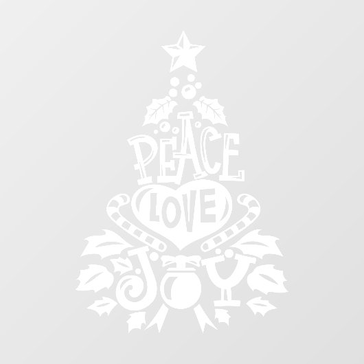 Vredesliefde voor kerstmis zegen wit raamsticker (Vel)