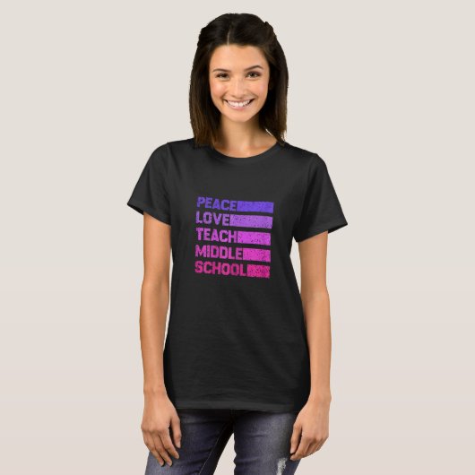 Vredesliefde voor vrouwen Onderwijs middelbare sch T-shirt (Voorkant volledig)
