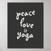 vredesliefde yoga typografie poster grijs en wit (Voorkant)