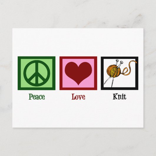 Vredesliefdes en -breien briefkaart (Voorkant)