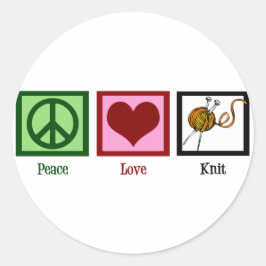 Vredesliefdes en -breien ronde sticker