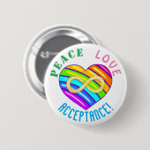Vredesliefdesaanvaarding Oneindigheid Autisme Hear Ronde Button 5,7 Cm (Voorkant /achterkant)